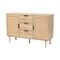 Baxton Studio Harrison MidCentury Modern Natural Brown Finished Wood and Natural Rattan 3Drawer Sideboard 223-12938-ZORO - alternate 5